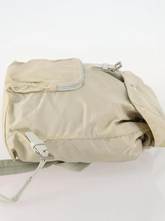 PRADA Backpack Nylon Beige Silver Auth bs33075 main image 13